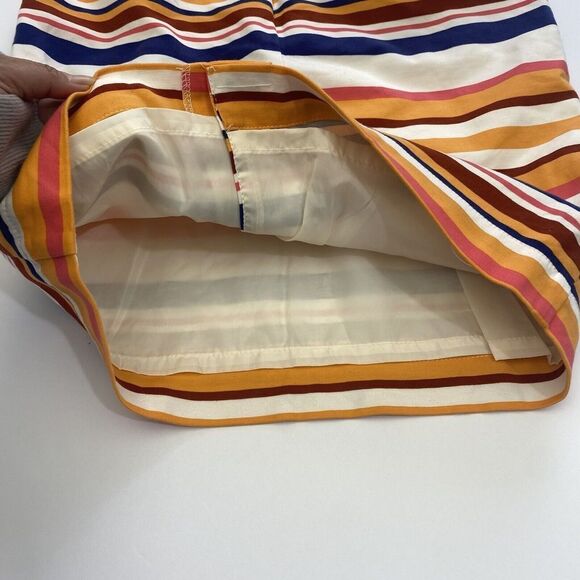 Merona Women’s Stretch Pencil Skirt Fully Lined Mid Rise Size 2 Striped Pockets - Picture 4 of 16